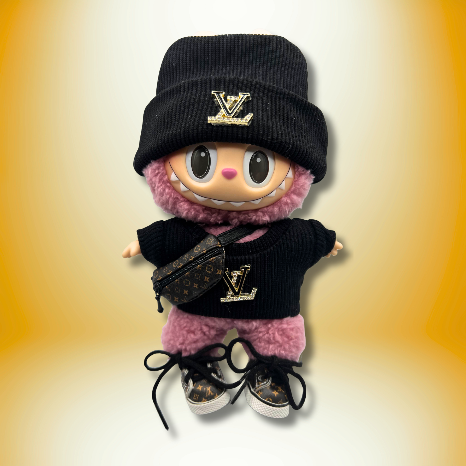 LV Black Sweater Luxe Streetwear Set