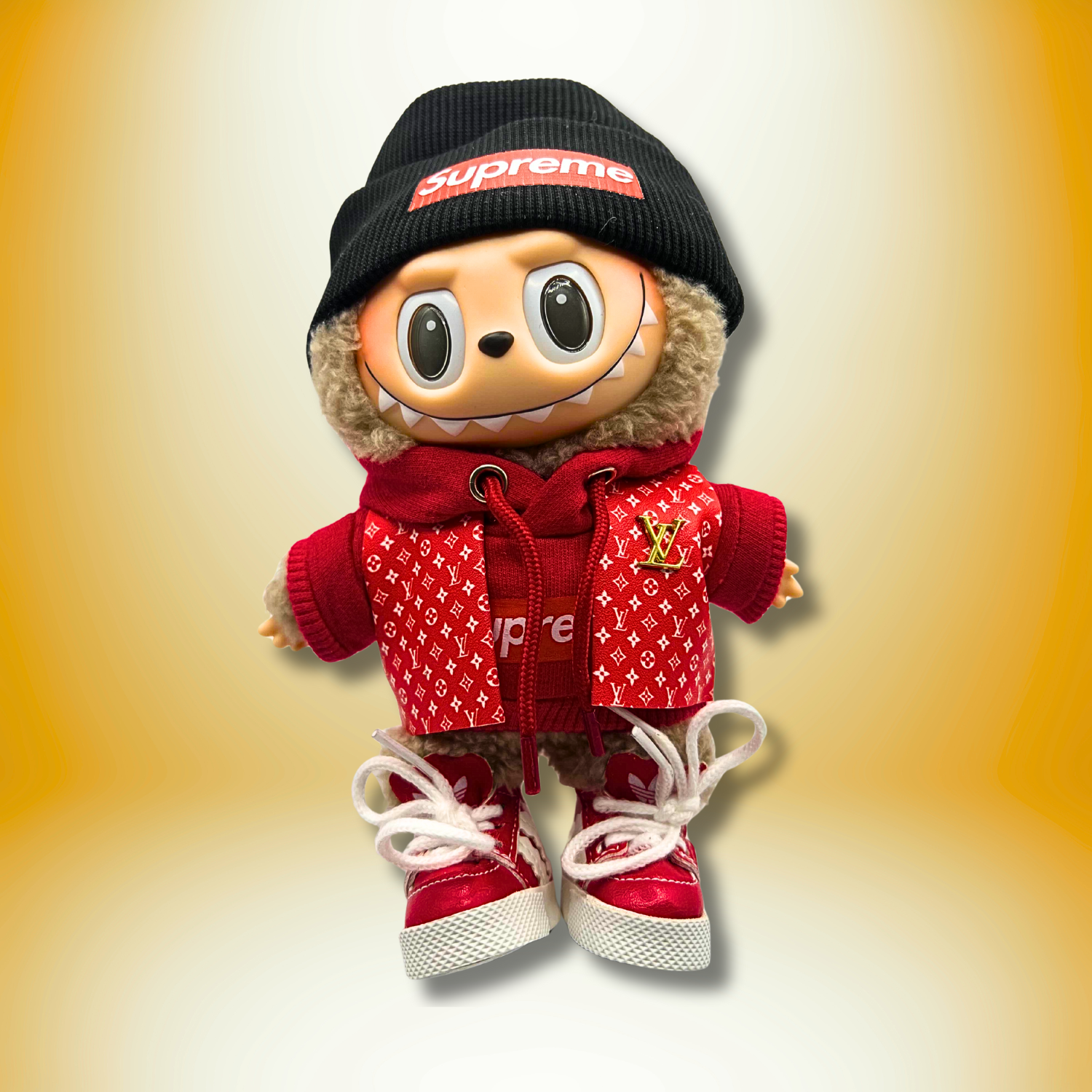 LV X Supreme Red Varsity Streetwear Set